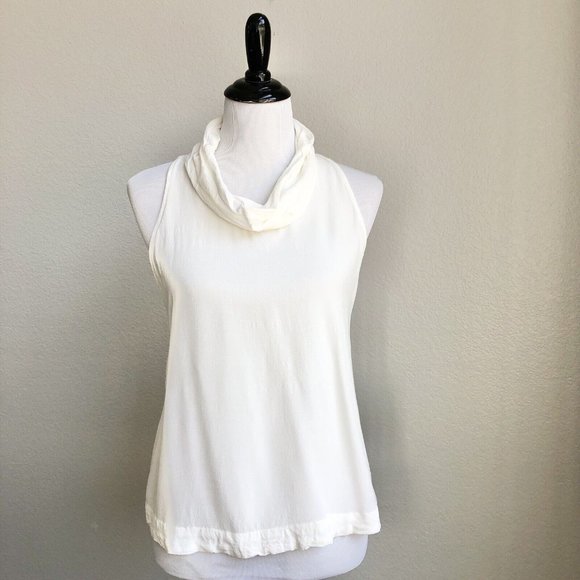 Free People Tops - Free People City Lights Cowl Neck Open Back Tank Top Size Small Women's White